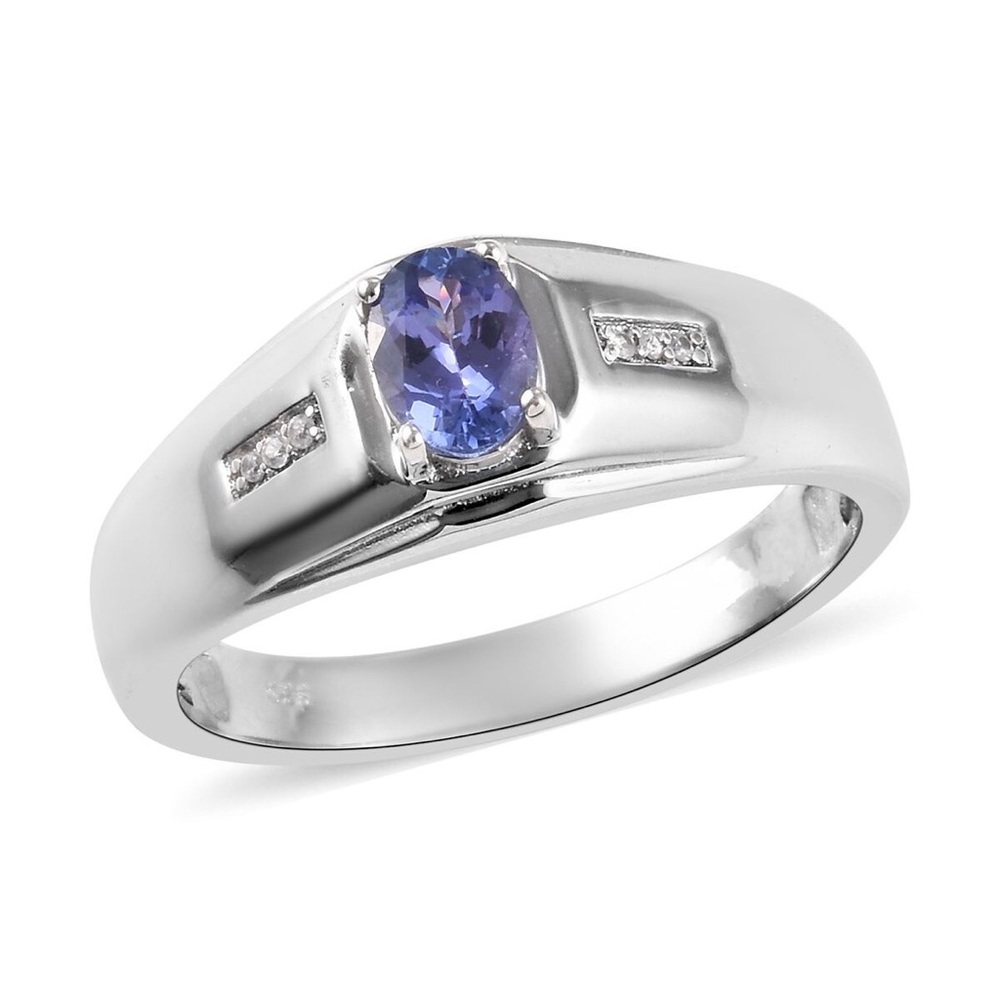 Rare 0.80 ctw natural earth mined Tanzanite and Zircon Ring